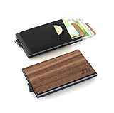 Kreditkartenetui aus Holz personalisiert mit Gravur | Slim Wallet | Geldfach | Scheinfach | Kreditkartenhalter | RFID NFC Schutz | Geschenk Männer Frauen Papa Mama