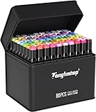 TongfuShop 80 Farbige Marker Set, Graffiti Pens, Marker Stift Set Doppelspitze Textmarker, für Studenten Manga Kunstler Sketch Marker Stifte Set