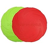 Vivifying Hundefrisbee, 2 Stück 18cm Hunde-Frisbee aus Natürlichem Kautschuk für Land und Wasser (Grün + Rot)