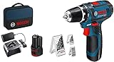 Bosch Professional 12V System Akkuschrauber GSR 12V-15 (inkl. 2x2,0 Akku + Ladegerät, 39tlg.-Zubehör-Set, in Tasche) - Amazon Exclusive Set