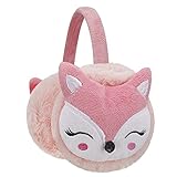 RUIXIA Ohrenschützer Flauschig Süße Fuchs Design Winer Warm Ohrenwärmer Kopfbedeckungen Earmuffs Plüsch Ohrenschützer Kälteschutz Ohrband Warmhalten Accessoire Outdoor für Mädchen Jungen Damen