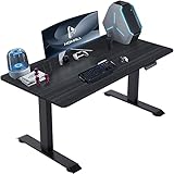 Homall Höhenverstellbarer Schreibtisch Elektrisch Stufenlos Höhenverstellbarer Tisch mit 2-Fach-Tischplatte Ergonomischer Computertisch mit Memory Funktion (110 x 60 cm, Schwarz)