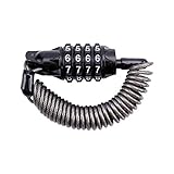 Kabel Fahrradschloss Digit Bike Kombinationssicherheit 4 für rückstellbares Schloss Fahrradzubehör Rahmentasche (Black, One Size)