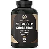 Schwarzer Knoblauch Extrakt 15:1 - 270 Kapseln (750mg) - 14,89% Polyphenole - enthält S-Allylcystein (SAC) - Fermentiert, Geruchlos, Vegan, Laborgeprüft, Deutsche Produktion TRUE NATURE®