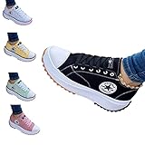 PPAASS 2022 Segeltuchschuhe Damenmode Trainer, Canvas Shoes Women Fashion Trainers, Neue Womens Canvas-Trainer, Platform for Women, Schnürer Schuhe, Schwarz, 40 EU