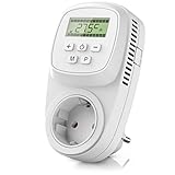 Thermostat digital - Steckerthermostat - Steckdosen Thermostat für Heizgeräte Infrarotheizungen - Frostwächter Backup Batterie - energieeffizient 0,3W - benutzeroptimierte Anleitung