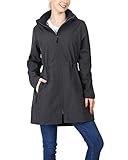 33,000ft Softshelljacke Damen Lange Übergangsjacke Wasserdicht Winddicht Softshellmantel Windbreaker Atmungsaktiv Wanderjacke Outdoor Mantel mit Abnehmbarer Kapuze Dunkelgrau 44