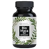 Bio Maca Rot - 3000 mg Bio Maca rot pro Tagesdosis - 180 Kapseln - Mit natürlichem Vitamin C, Ohne Magnesiumstearat - Zertifiziert Bio, hochdosiert, vegan, in Deutschland produziert