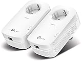 TP-Link Powerline Adapter Set TL-PA8010P KIT(1300Mbit/s Homeplug AV2, 2*2-MIMO, Steckdose, 2 Gigabit Ports, Plug&Play, kompatibel mit allen Powerline Adaptern, ideal für Streaming, energiesparend)weiß