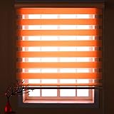 Seitenzugrollo Verdunklungsrollo 45x150cm Klemmfix ohne Bohren verdunkelnd Tragbares Verdunklungsrollo Doppelrollo Fensterrollo für Fenster und Türen,Anpassbar, Orange