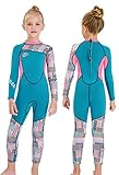 Gogokids Kinder Neoprenanzüge Thermische Bademode, Mädchen Einteiler Badeanzüge 2.5mm Neopren Taucheranzug Rash Guard Schnorchelanzug UV-Schutz 50+, S