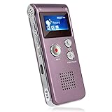 Gotaqery 8GB Digital Voice Recorder, wiederaufladbares LCD-Sound-Diktiergerät, tragbares Aufnahmegerät mit MP3-Player und multifunktionalem Digital-Audio (Weinrot)