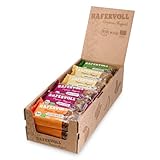 HAFERVOLL Organic Flapjack Mixbox, 18 x 60g Bio-Hafer-Müsliriegel in 4 Sorten (Berry Cashew, Banana Brazil Nut, Cocoa Nib, Chia Pistachio) - mit Honig, ohne Zusatz von Zucker ohne Zusatzstoffe