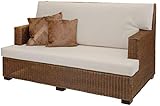 korb.outlet Rattan-Sofa 2-Sitzer in der Farbe Vintage Braun inkl. Polster/Wohnzimmer Couch aus echtem Rattan