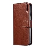 Luxus-Lederhülle für iPhone 14 13 12 Mini 11 Pro 6 6s 7 8 Plus X XR XS Max 5 5s SE 2020 2022 Wallet Flip Card Phone Bag Cover, braun, für iPhone XR