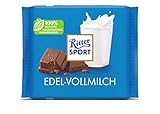 Neues Design: RITTER SPORT Edel-Vollmilch 100 g, hochwertige Vollmilchschokolade, die auf der Zunge zergeht, intensiver Geschmack dank edlen Kakaobohnen aus Peru