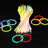 Gvolatee Knicklichter, 120 stück Leuchtstäbe Knicklichter Set, Länge 20cm Glühende Armbänder Neon glow stick party set mit Verbindungsstücken, für Partys, Hochzeiten, Halloween-Dekorationen