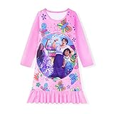 Aepotumn Isabella Mädchen Nachthemd Nachthemd Mirabel Pyjama Pyjama Prinzessin Langarm Nachthemd Casual für Kinder 3-8Y, Rosa 01, 116