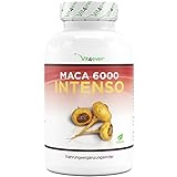 Maca 6000 Intenso - 200 Kapseln mit 6000 mg Maca Wurzel - Premium Spezialextrakt 10:1 aus Peru - Laborgeprüft - Vegan - Hochdosiert