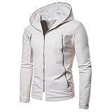 Wasserdichte Herrenjacke, winddicht, Outdoor-Jacken für Herren, UK-Outdoor-Wandern, Wanderjacke mit Kapuze, weiß, M