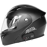 ZLYJ Bluetooth Modular Motorradhelm,ECE Zertifiziert LeichteMotorrad Fullface Helm,Beschlagfreie Doppelte Sonnenschutz-Motorrad-Motorradhelm Mofa Bobber Chopper Cruiser Rennmütze A