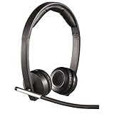 Logitech Business H820e Kabellose Kopfhörer mit Mikrofon, Bluetooth, Stereo-Headset, Rauschunterdrückung und Flip-Stummschalter, Bedienelemente, LED-Anzeige, USB-Anschluss, PC/Mac/Laptop/Tablet/Smartphone, Schwarz