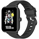 BIGGERFIVE Smartwatch Kinder, Fitness Tracker Uhr Digitale Fitnessuhr mit Schrittzähler, 24/7 Puls, 5ATM Wasserdicht, Schlaf-Monitor, Wecker, 1,5' HD-Touchscreen für Mädchen Jungen 3-14, Schwarz