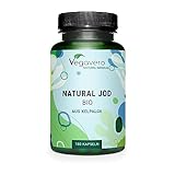 JOD aus Bio Kelp Vegavero® | 100% BIO | Preis-Leistungs-Sieger 2024* | PureSea® aus schottischer Braunalge | 150 µg | Vegan & Ohne Zusätze | Laborgeprüft | 180 Kapseln