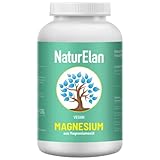 NaturElan Magnesium Hochdosierte Kapseln - 360 Kapseln(1 Jahr), 664mg davon 400mg elementares Magnesium pro Tagesdosis, Vegan, in Deutschland produziert