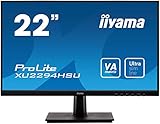 iiyama ProLite XU2294HSU-B1 54,6cm (21,5') VA LED-Monitor Full-HD (VGA, HDMI, DisplayPort, USB2.0) Ultra-Slim-Line, schwarz