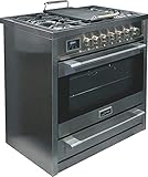 Kaiser HGE 93505 R Gas Elektro Standherd 90cm/ Range Cooker/ 115L / Herd mit Gas Kochfeld/ 4,5 Kw WOK/Elektro Backofen /8 Funktionen/Selbstreinigung/Drehspieß/Erdgas/Flüssiggas/NEUHEIT 2019