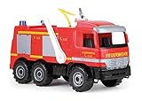 Lena 02058 - Starke Riesen Feuerwehr Mercedes Benz Actros, ca. 65 cm, großes Feuerwehrauto mit 3 Achsen, 1,5 Liter Wassertank, Wasserkanone bis 8 Meter, robustes Spielfahrzeug für Kinder ab 3 Jahre