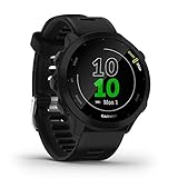 Garmin Forerunner 55 – GPS-Laufuhr mit 1,04“ Always-On-Farbdisplay, täglichen Trainingsempfehlungen, Laufzeitprognose, über 15 vorinstallierten Sport-Apps, Schwarz und bis zu 14 Tagen Akkulaufzeit.