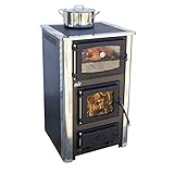 EEK A Kaminofen mit Backfach und Herdplatte ABC Concept 2 Air Mini Holzofen 10 kW Kamin Ofen Holz Werkstattofen Schwedenofen Hüttenofen Heizofen Holzofen