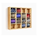 B4Life krawattenbox Wandmontierte Krawattenhalter, Krawatten Organizer Krawatten Schild für Wand, Bambuskrawattenlagerung Tie -Organisator für Männer (Aufbewahrung 16 Krawatten)