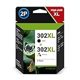 302 XL Druckerpatronen Wiederaufbereitete für HP 302 XL 302XL Druckerpatronen für HP Officejet 3831 5230 3830 5220 für HP Envy 4525 4520 4527 für HP Deskjet 3636 3630 (1 Schwarz, 1 Farbe)