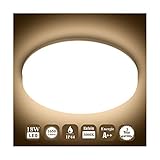 Öuesen 18W Wasserdichte LED-Lampe Decke Moderne dünne Runde LED bündige Deckenleuchte 1650lm Warmweiß 3000K LED Deckenlampe für Badezimmer Schlafzimmer Küche Wohnzimmer Korridor Balkon Flur Bad