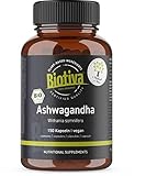 Biotiva Ashwagandha Bio Kapseln - 1500mg Tagesdosis - Withania Somnifera - indische Ayurveda - 150 Stück ohne Zusätze - Höchste Reinheit - Abgefüllt in Deutschland (DE-ÖKO-005)