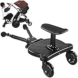 Footboard Pram Board with Seat, Buggy Board Seat Universal Kiddy Board Footboard Seat for Pushchairs Rolling Board Up to 25 Kg Pram Accessories,superiorquality6