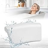 Essort Badewannenkissen, PU-Badekissen mit Saugnäpfen, Nackenkissen Kopfstütze für Badewanne Spa Whirlpool, Ergonomische Kopfstütze Kopf, Hals, Rücken und Schultern 305x 235 x 150 mm