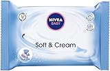 NIVEA BABY Soft & Cream Feuchttücher (1 x 63 Stück), feuchte Tücher zur sanften Reinigung empfindlicher Babyhaut, extraweiche Tücher mit pflegender Softcreme