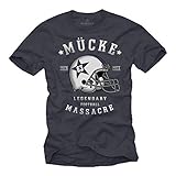 Mücke 63 - Herren T-Shirt - Football Helm Spencer Tracy Blaugrau XXL