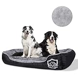 ZNM Hundebett Grosse Hunde, Hundekissen Waschbar, Flauschig Hundekorb für Kleine Hunde und Katzen, rutschfest Hundekörbchen Hundesofa (95*75*18cm)