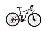 LUCHS Mountainbike »Wildcat 29 Zoll Fully MTB Mountainbike Fahrrad Bike 21 Gang Kettenschaltung von Shimano (Schwarz/Rot)