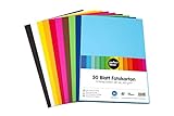 perfect ideaz • 50 Blatt Foto-Karton DIN-A4, 10 Farben, 300 g/m², MADE IN GERMANY