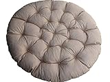 Papasansessel Kissen, Polster Bodenkissen für Schwenksessel, Rund Papasan Sessel, Polyrattan Sessel - Durchmesser 110 cm und Kissenstärke 10-12cm (Karamell)