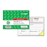 SIGEL SD121 Quittungsblock fortlaufend nummeriert, A6 quer, 50Blatt, selbstdurchschreibend