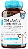 Omega 3 2000 mg – Reines Fischöl aus NACHHALTIGEM Fischfang - HOCHDOSIERT mit 660 mg EPA & 440 mg DHA pro Portion – 240 hochdosierte Kapseln – getestet/zertifiziert in Deutschland