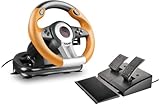 Speedlink DRIFT O.Z. Racing Wheel - USB-Gaming-Lenkrad für PC/Computer - Pedale für Gas und Bremse - schwarz-orange