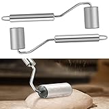 Xiuyer 2pcs Kuchenblechroller Edelstahl Nudelrolle Backrolle Edelstahl Pâtisserie Teigausroller für Die RestaurantküChe Das Backen Kochen